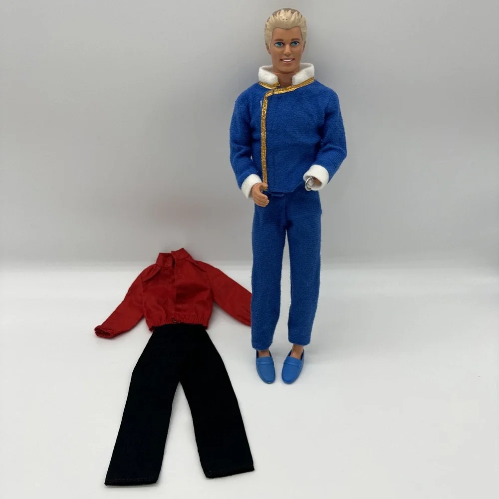 Vintage 1992 Mattel Earring Magic Ken Doll Blue Outfit Red Jacket Black Pants